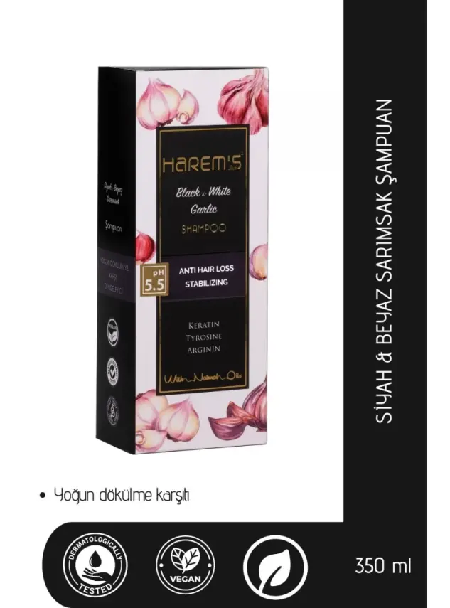 Harem's Siyah & Beyaz Sarımsak Şampuan 350 ml - 1