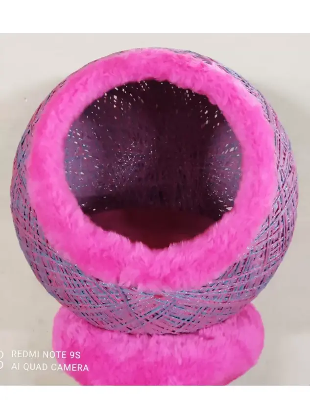 Hasır Küre Kedi Evi Renkli - 1