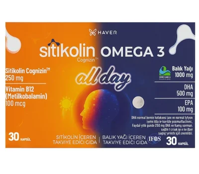 Haver Sitikolin Omega 3 AllDay 60 Yumuşak Kapsül - Haver