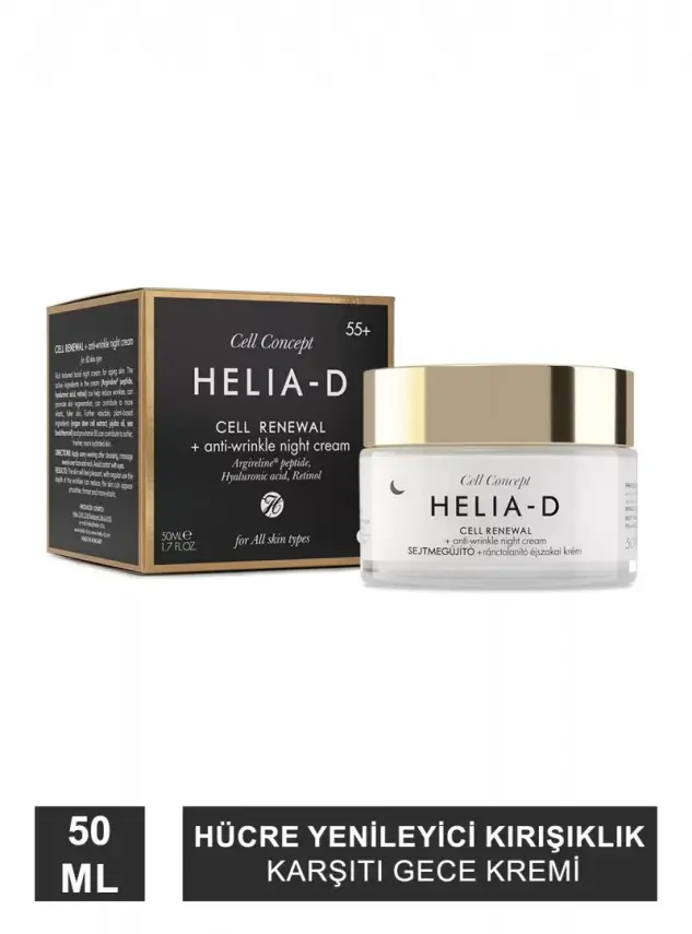 Helia-D Cell Concept Hücre Yenileyici Kırışıklık Karşıtı Gece Kremi 55+ 50ml - 2