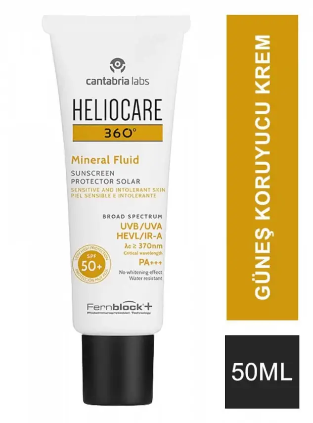 Heliocare 360 Mineral Fluid SPF+50 Güneş Koruyucu Krem 50 ml - 1
