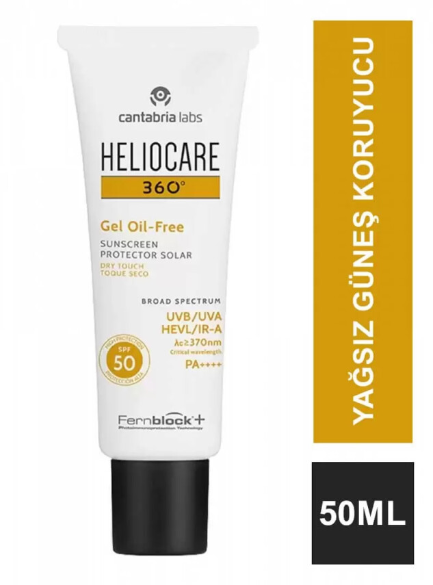 Heliocare 360 Oil Free SPF+50 Jel Yağsız Güneş Koruyucu 50 ml - Heliocare