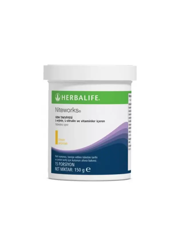 Herbalife Niteworks L-Arjinin ve Vitamin İçeren Limon Aromalı Takviye Edici Gıda 150g - 1
