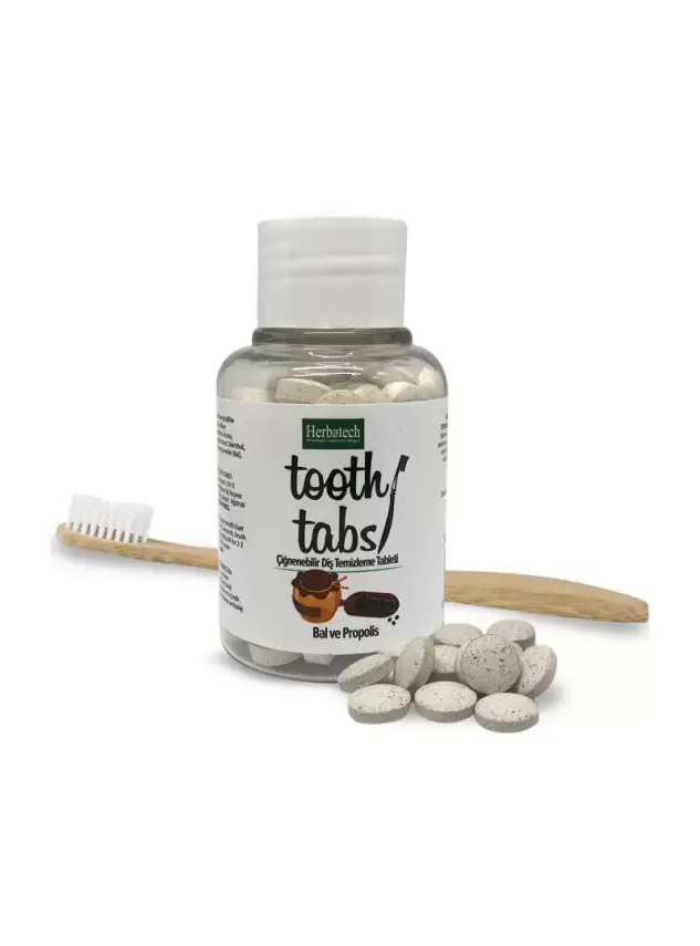 Herbatech Çiğnenebilir Diş Temizleme Tableti-Bal ve Propolis 90 Adet - 1
