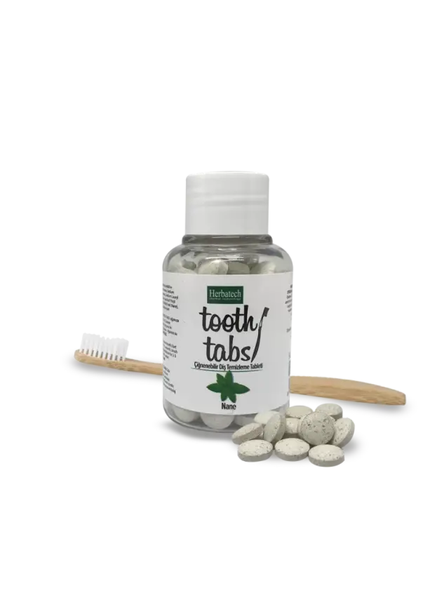 Herbatech Tooth Tabs Çiğnenebilir Diş Temizleme Tableti Nane Aromalı 90 Adet - 1