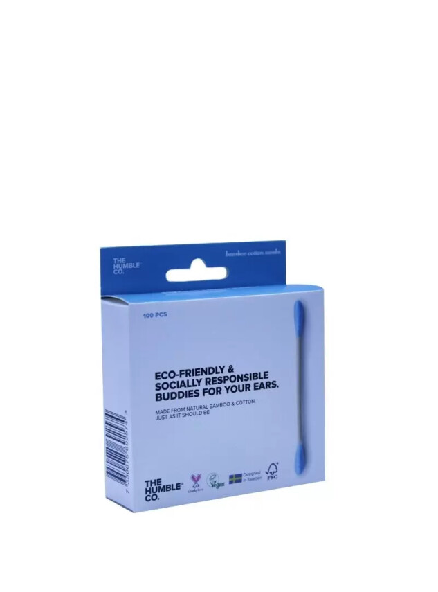 Humble Cotton Bambu Mavi Kulak Çubuğu 100 Adet - Humble Brush