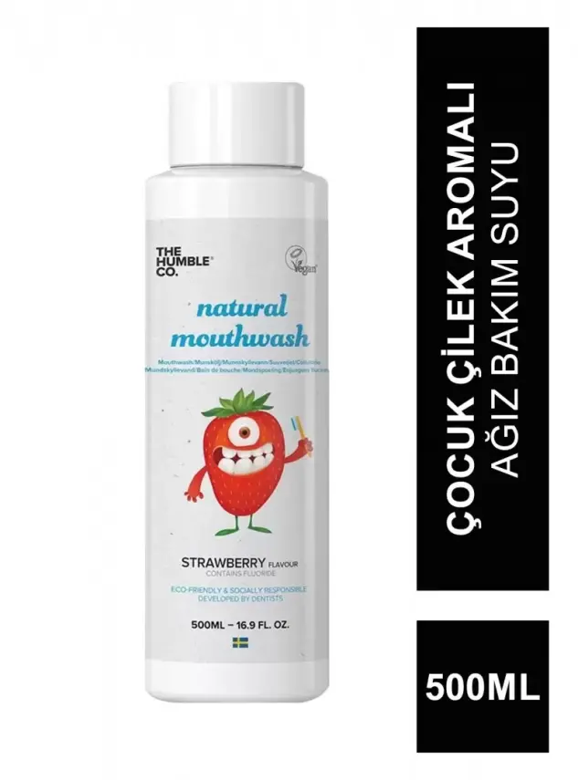 Humble Mouthwash Ağız Bakım Suyu Çilek Aromalı - Çocuk - 500 ml - 2