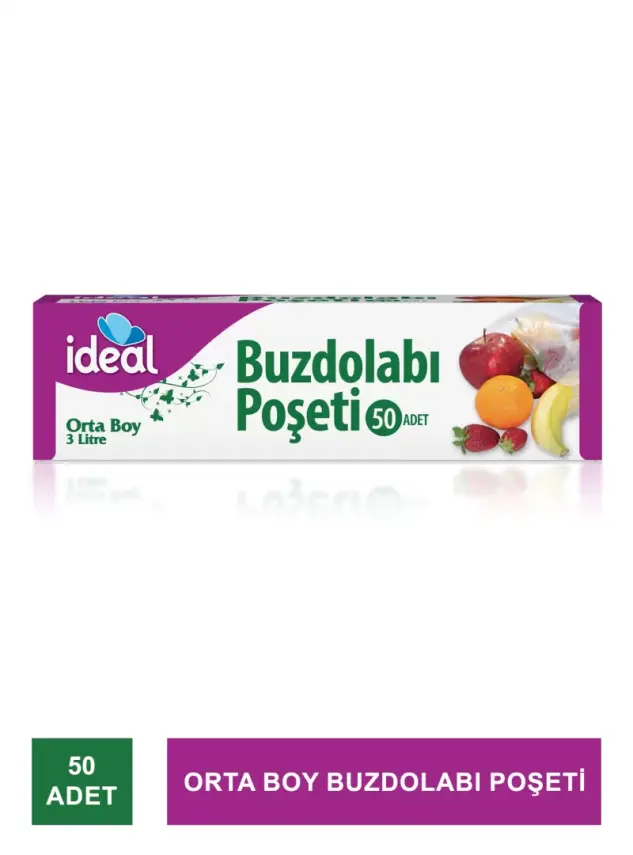 İdeal Orta Boy Buzdolabı Poşeti 50 Adet - 24x33 cm- - 2