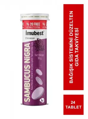 İmubest Sambucus Nigra & Vitamin C & Çinko 24 Efervesan Tablet - İmubest