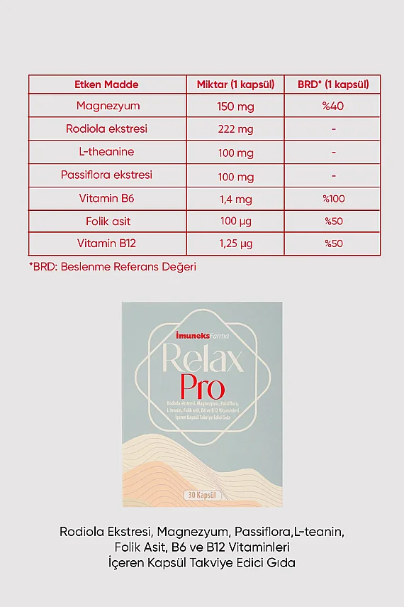 İmuneks Farma Relax Pro 30 Kapsül - 2