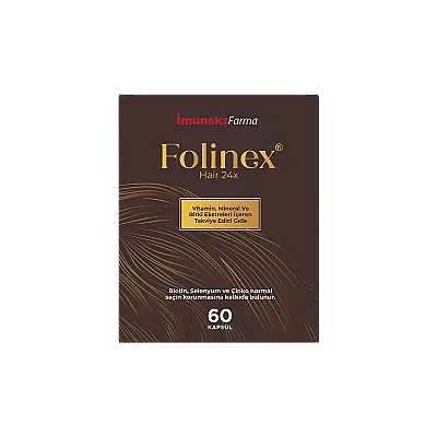Imuneks Folinex Hair 24x Vitamin, Mineral ve Bitki Ekstreleri İçeren Takviye Edici Gıda 60 kapsül - 2