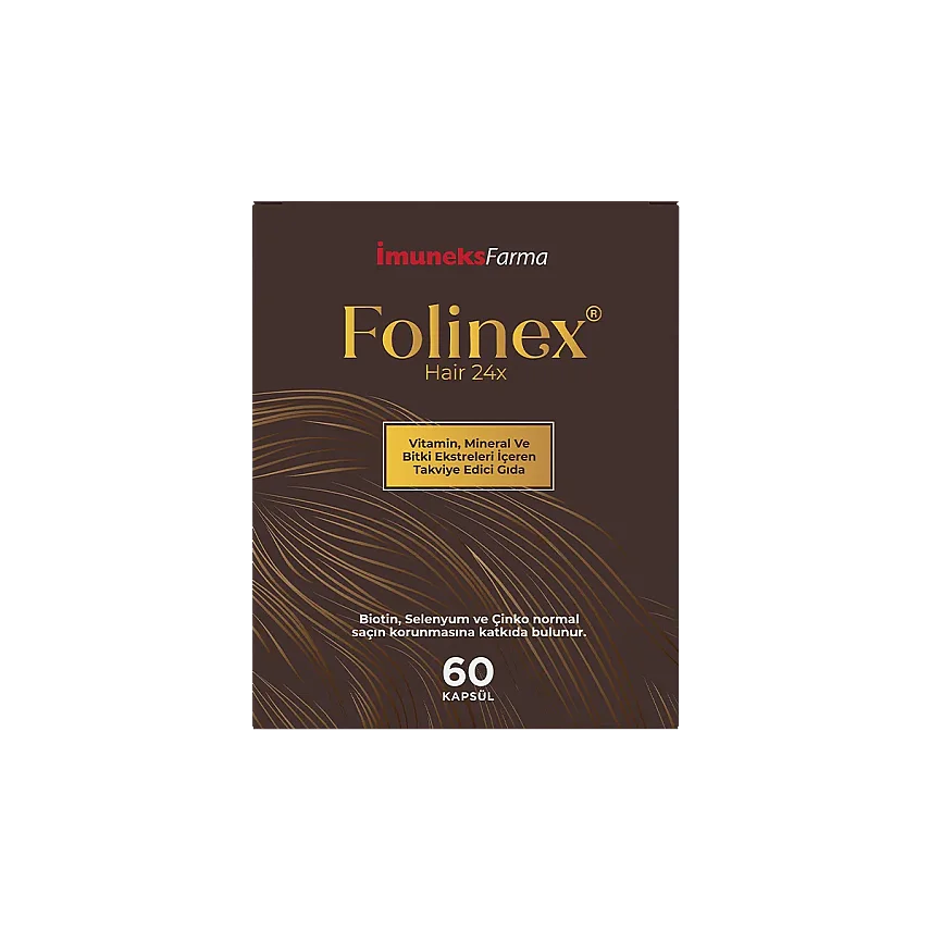 Imuneks Folinex Hair 24x Vitamin, Mineral ve Bitki Ekstreleri İçeren Takviye Edici Gıda 60 kapsül - 2
