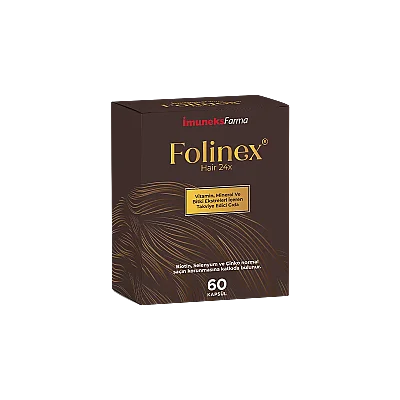 Imuneks Folinex Hair 24x Vitamin, Mineral ve Bitki Ekstreleri İçeren Takviye Edici Gıda 60 kapsül - Imuneks