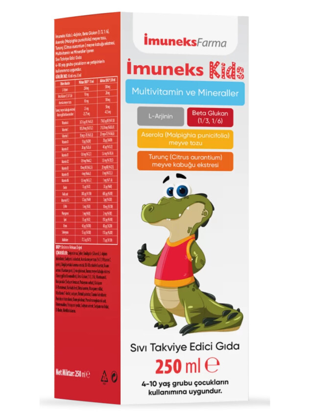 İmuneks Kids Multivitamin ve Mineraller Takviye Edici Gıda 250 ml - Imuneks