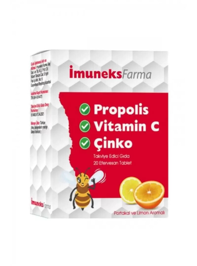 İmuneks Propolis , Vitamin C ve Çinko 20 Tablet - Imuneks