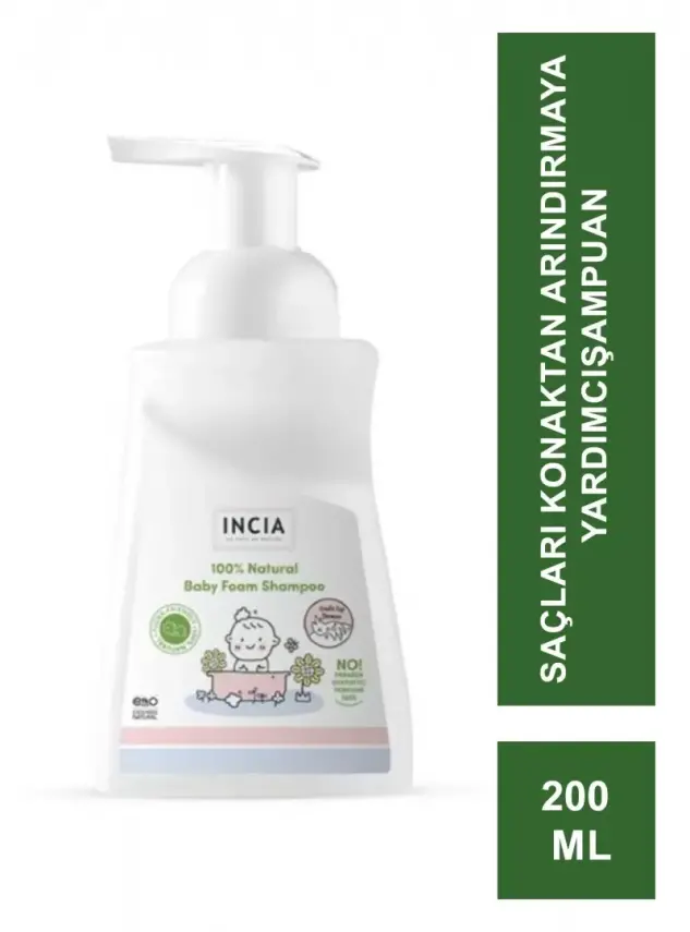 İncia Bebek Doğal Köpük Şampuanı 200 ml - 1