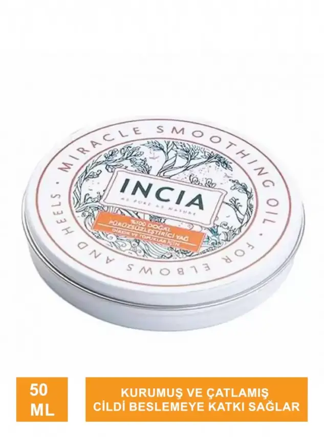 Incia Dirsek ve Topuklar için Doğal Pürüzsüzleştirici Yağ 50 ml - 1