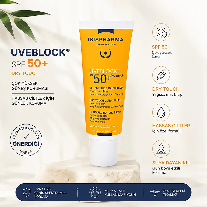 Isis Pharma Uveblock Dry Touch Güneş Koruyucu SPF50+ 40ml - 1