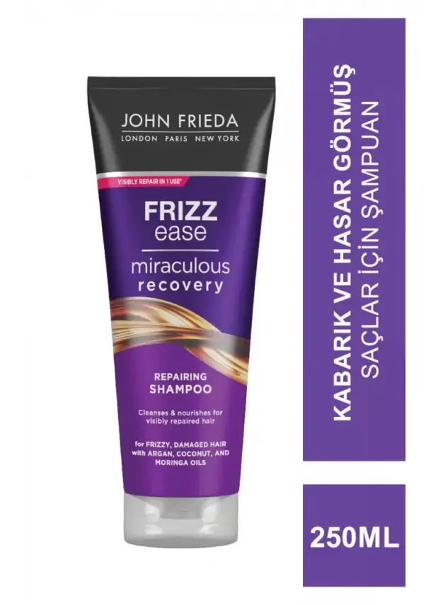 John Frieda Frizz Ease Miraculous Recovery Shampoo 250 ml Kabarık ve Hasar Görmüş Saçlar İçin Şampuan - 1