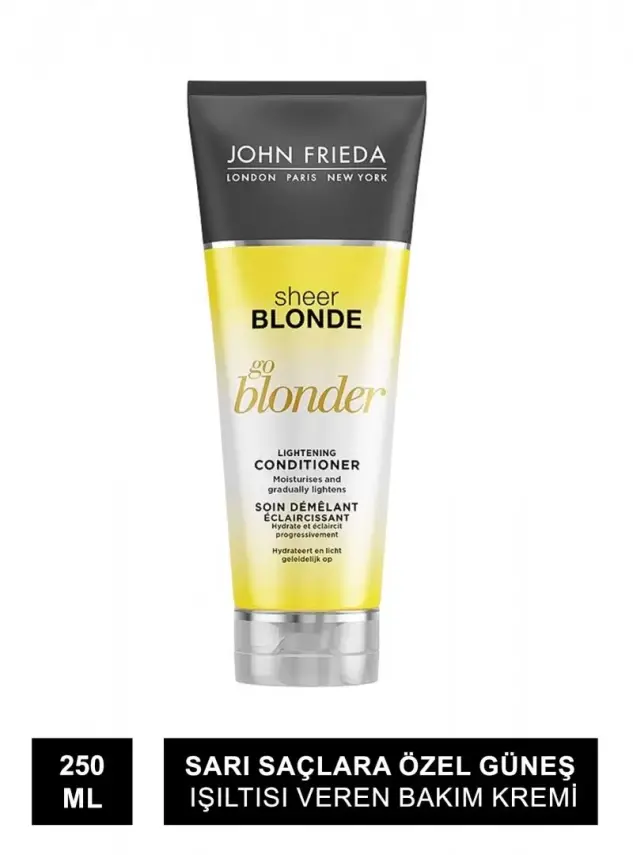 John Frieda Sheer Blonde Go Blonder Lightening Conditioner 250 ml Sarı Saçlara Özel Güneş Işıltısı Veren Bakım Kremi - 1