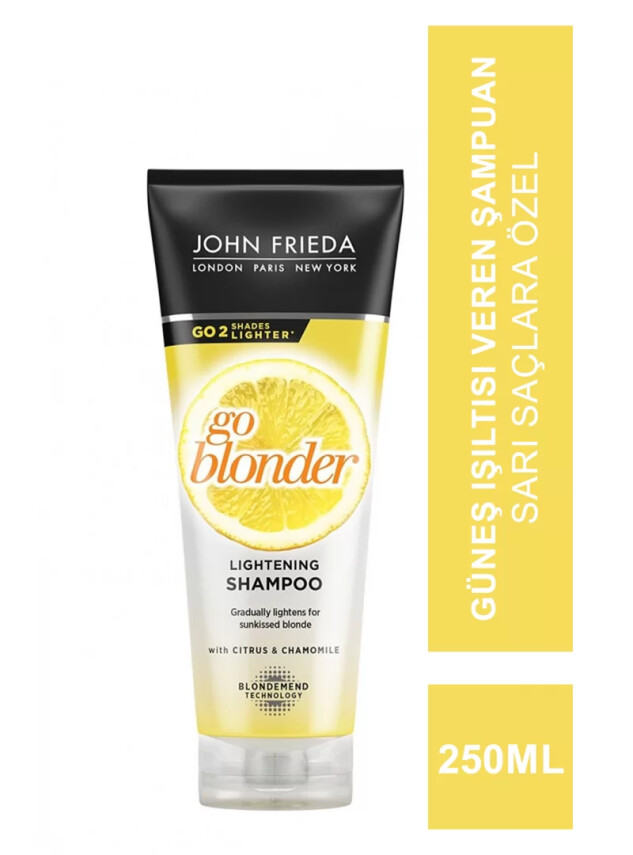 John Frieda Sheer Blonde Go Blonder Lightening Shampoo 250 ml Sarı Saçlara Özel Güneş Işıltısı Veren Şampuan - John Frieda