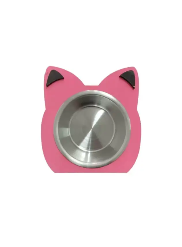 Kedi, Pati Figürlü Mama ve Su Kabı Tekli - 1