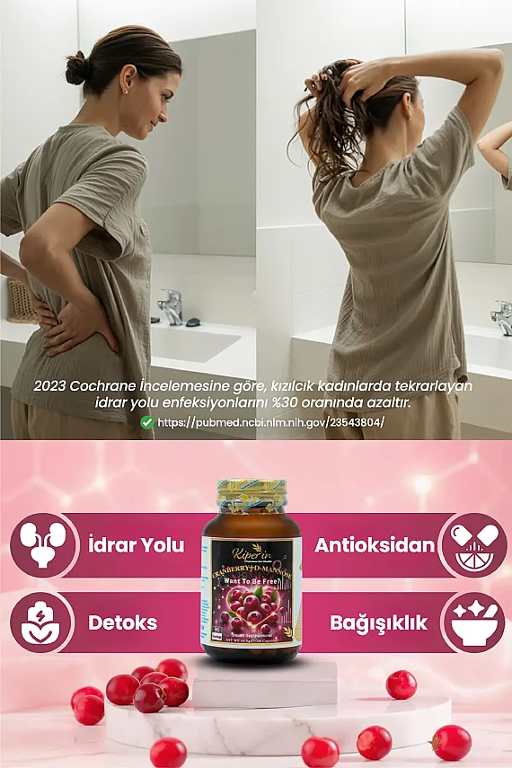 Kiperin Cranberry D-Mannoz 60 Kapsül - 3