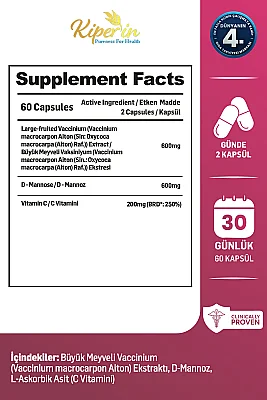 Kiperin Cranberry D-Mannoz 60 Kapsül - 2