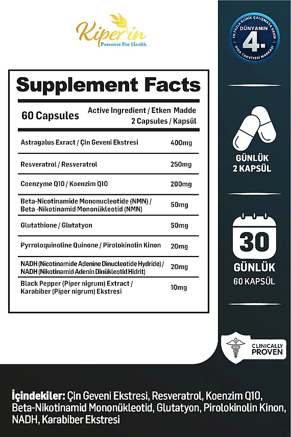 Kiperin Elixea Longevity 60 Kapsül - 5