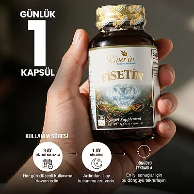 Kiperin Fisetin Senolytic Bileşik 30 Kapsül - 3