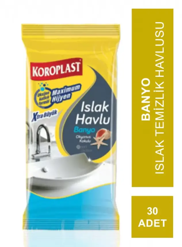 OUTLET - Koroplast Islak Temizlik Havlusu - Banyo ( Okyanus Kokulu ) 30 Adet - 1
