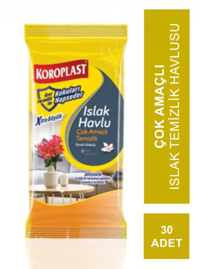 Koroplast Islak Temizlik Havlusu Çok Amaçlı 30 Adet - Ferah Kokulu - 1
