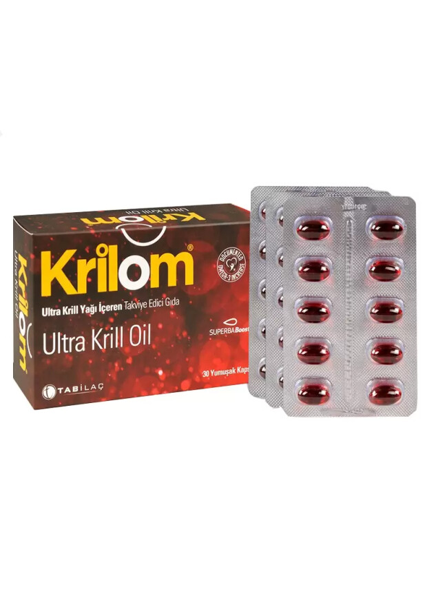 Krilom Ultra Krill Oil Takviye Edici Gıda 30 Yumuşak Kapsül - Tabilaç