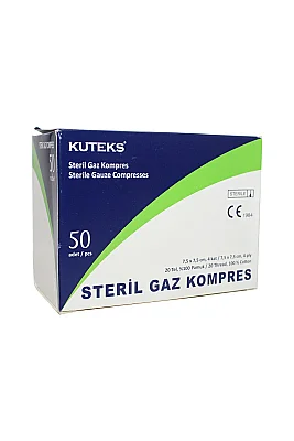 Kuteks Steril Gaz Kompres Eko 7.5 x 7.5 cm (2x25) 50li - Kuteks