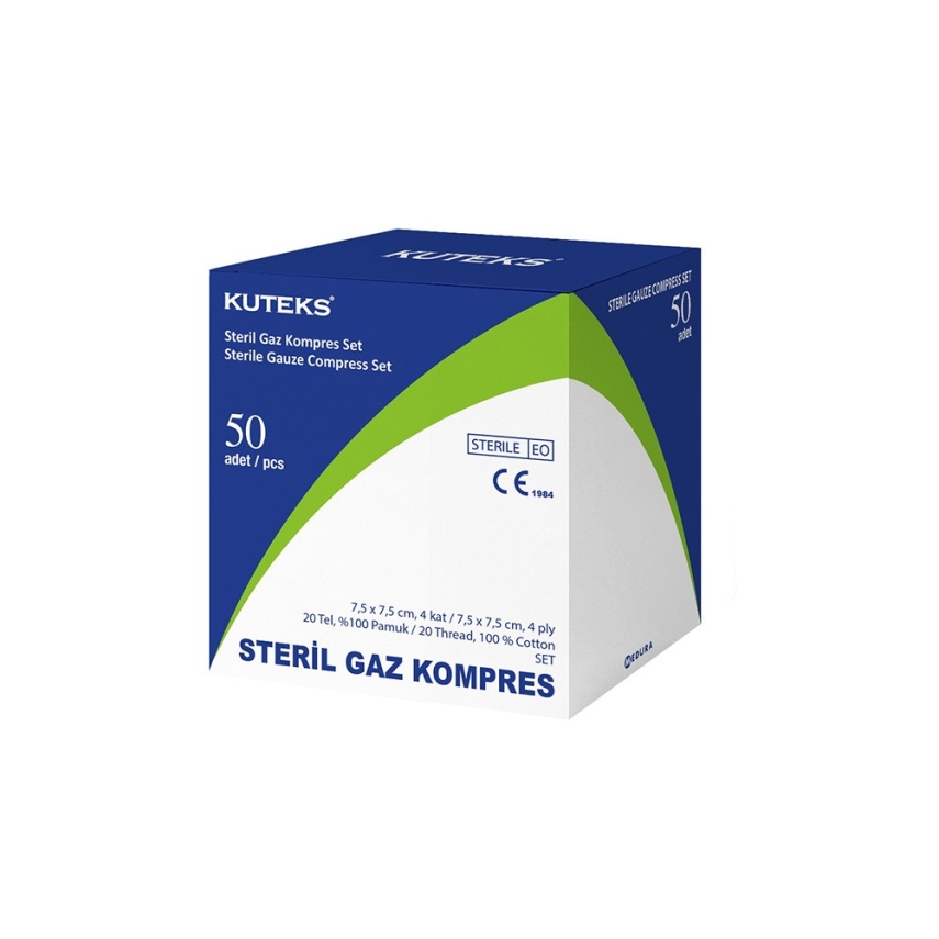 Kuteks Steril Gaz Kompres Eko 7.5 x 7.5 cm (4x25) 100lü (EKO) - 1
