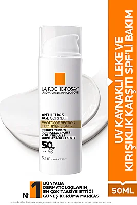La Roche Posay Anthelios Age Correct Spf 50 Leke ve Kırışıklık Karşıtı Güneş Kremi 50 ml - La Roche Posay
