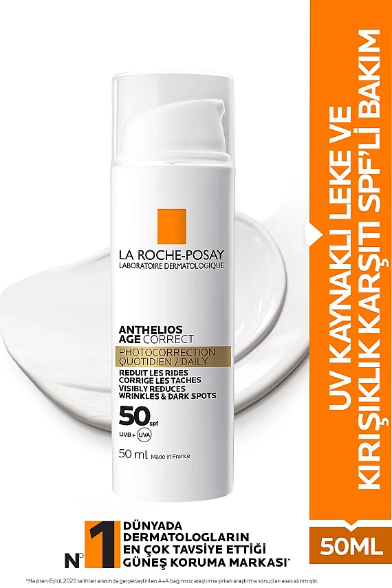 La Roche Posay Anthelios Age Correct Spf 50 Leke ve Kırışıklık Karşıtı Güneş Kremi 50 ml - 1