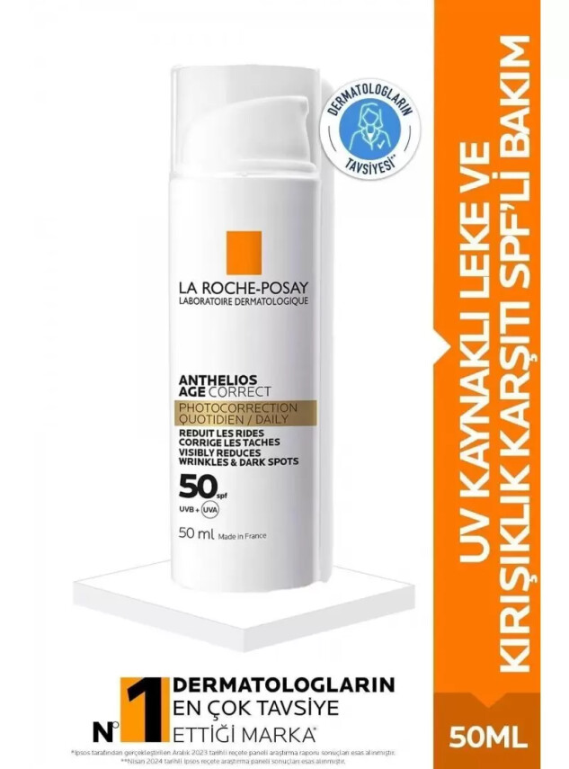 La Roche Posay Anthelios Age Correct Spf 50 Leke ve Kırışıklık Karşıtı Güneş Kremi 50 ml - La Roche Posay