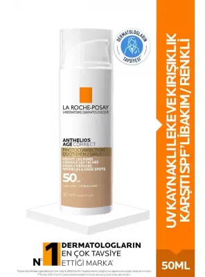 La Roche Posay Anthelios Age Correct Spf 50 Leke ve Kırışıklık Karşıtı Renkli Güneş Kremi 50 ml - La Roche Posay