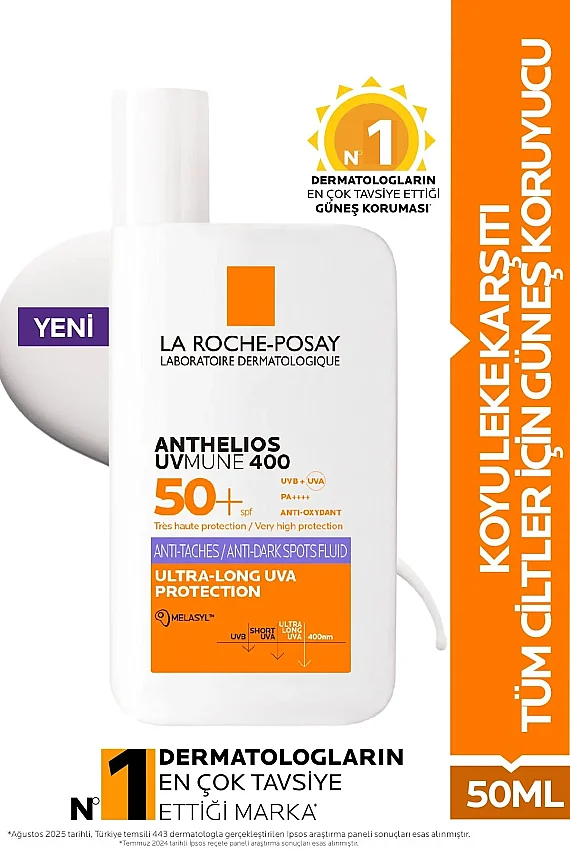 La Roche Posay Anthelios Uvmune Anti Dark Spots Fluid Lekeli Ciltlere Özel Güneş Kremi Spf50+ 50 ml - 1