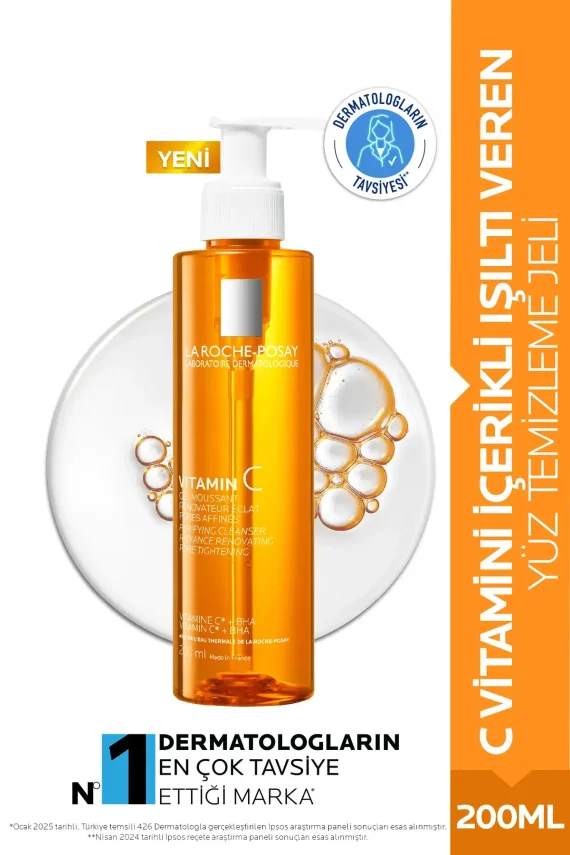 La Roche Posay C Vitamini İçerikli Işıltı Veren Yüz Temizleme Jeli 200ml - 1