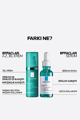 La Roche Posay Effaclar A.Z. Jel Krem Sivilce & Sivilce İzi ve Kırışıklık Karşıtı 40 ml - 5