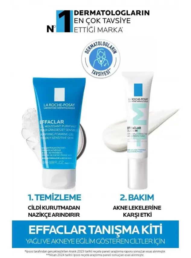 La Roche Posay Effaclar Duo Bakım Kremi 15ml + Effaclar Temizleme Jeli 50ml Tanışma Kiti - 1