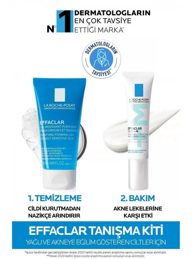 La Roche Posay Effaclar Duo Bakım Kremi 15ml + Effaclar Temizleme Jeli 50ml Tanışma Kiti - La Roche Posay