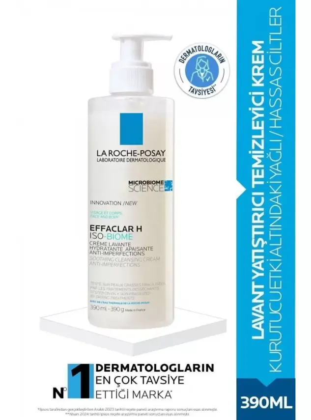 La Roche Posay Effaclar H Iso-Biome Lavant Temizleyici Krem 390 ml - 1