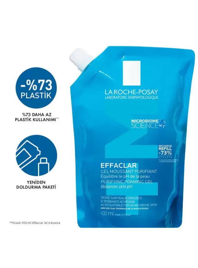 La Roche Posay Effaclar M+ Yağlı Ciltler için Temizleme Jeli 400ml - Refill - 3