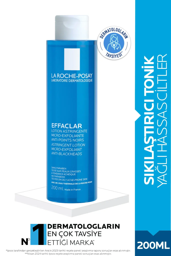 La Roche Posay Effaclar Mikro Soyucu Tonik Yağlı/Akneye Eğilim Gösteren Ciltler Gözenek Sıkılaştırıcı 200 ml - 1