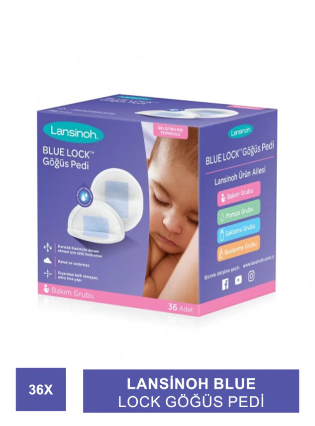Lansinoh Blue Lock Göğüs Pedi 36 Adet - Lansinoh