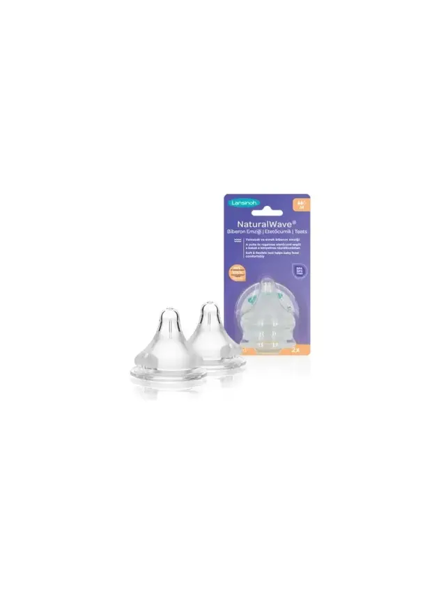Lansinoh Natural Wave Biberon Emziği 2'li Orta Akışlı - 1