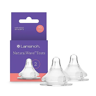 Lansinoh Natural Wave Biberon Emziği - 2'li Ekstra Yavaş Akışlı - 1